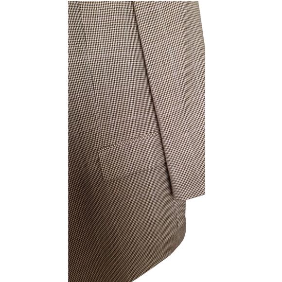 Joseph & Feiss Int'l Blazer Men's Brown Wool Houndstooth Sport Coat Size 44R - Picture 5 of 10